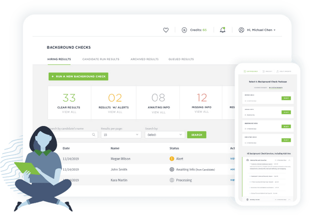 Illustration of a GoodHire background check for construction industry