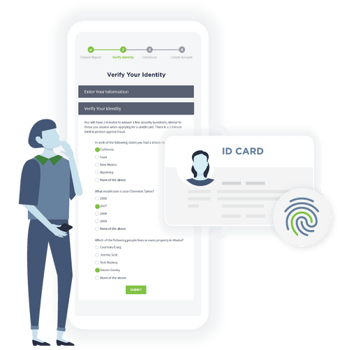 Illustration showing how GoodHires identity verification works